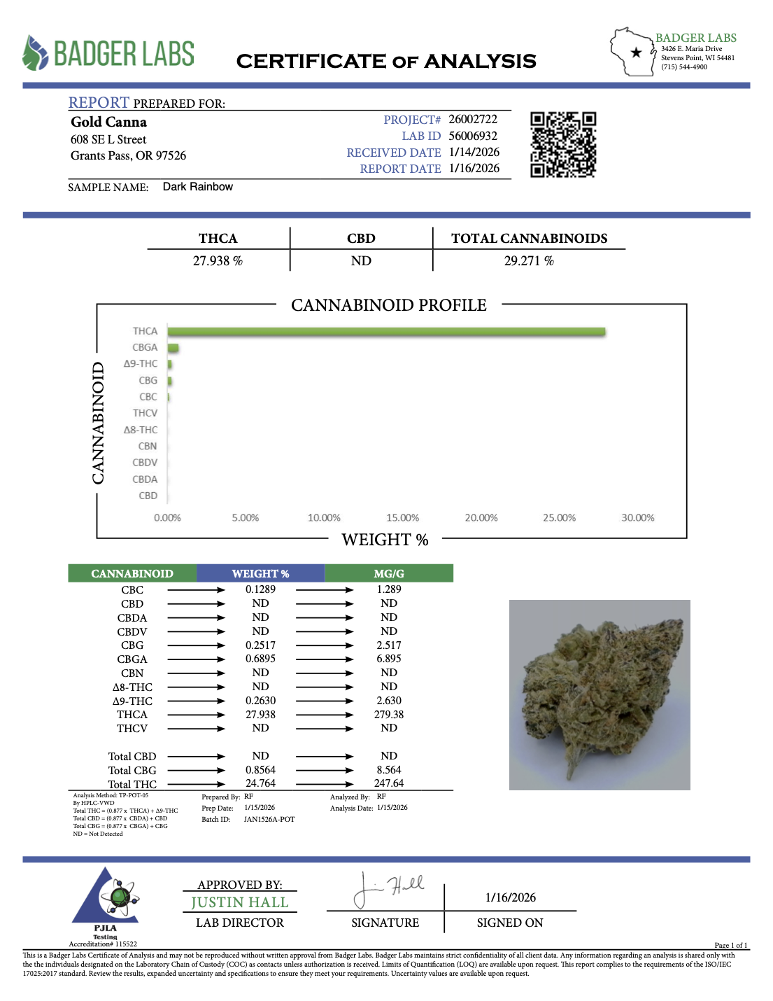 THCA Flower: Dark Rainbow | Indoor Top Cut