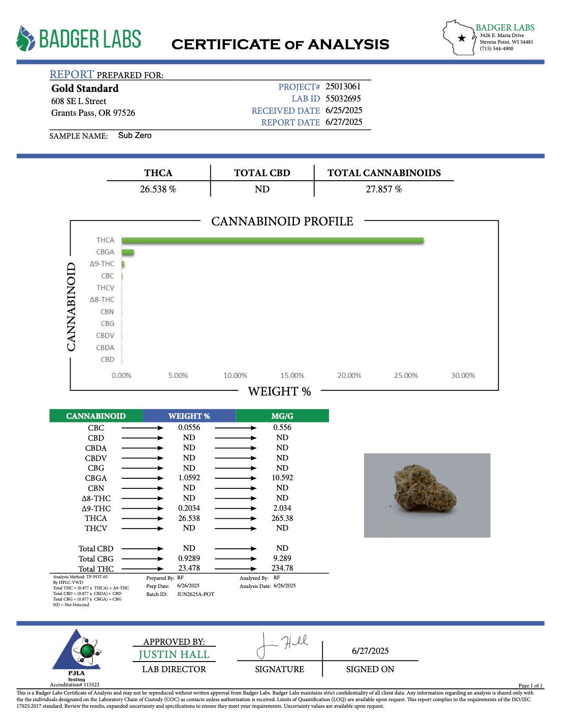 THCA Flower: Sub Zero | Indoor Top Cut Exotic