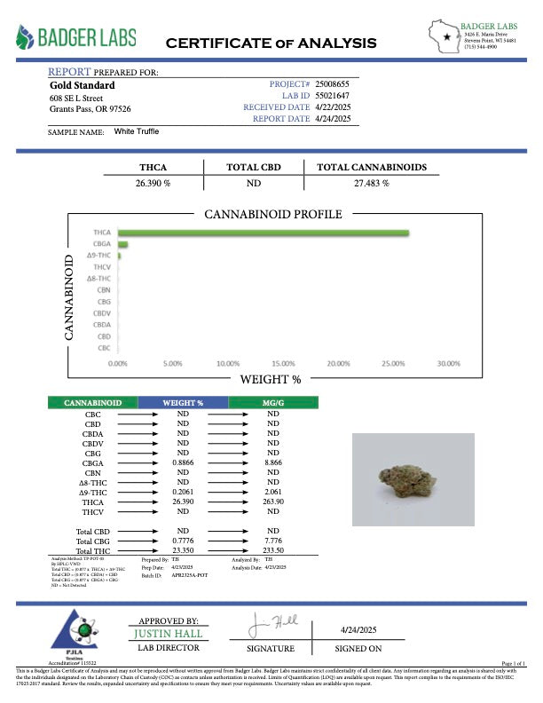 THCA Flower: White Truffle | Indoor Top Cut Exotic