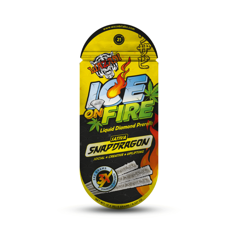 WAZABI Exotics 2G Ice On Fire Liquid Diamond Pre-Rolls 3 Count