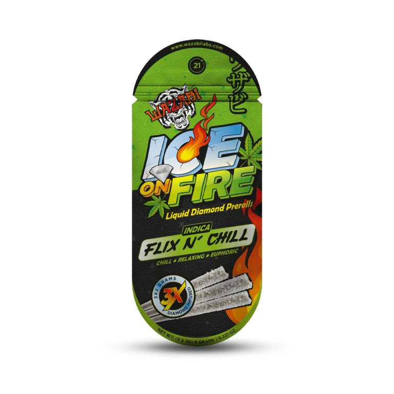 WAZABI Exotics 2G Ice On Fire Liquid Diamond Pre-Rolls 3 Count