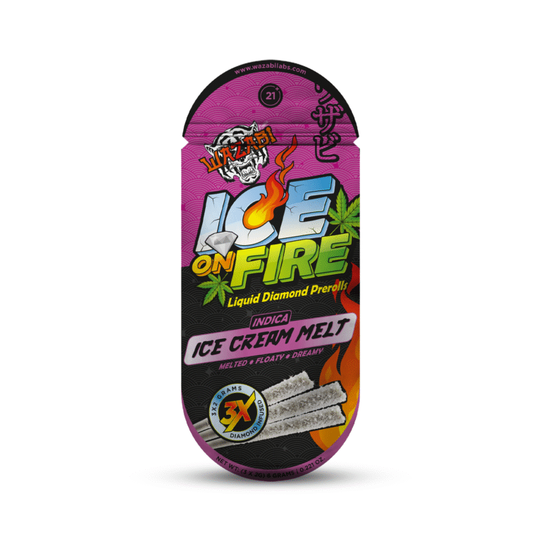 WAZABI Exotics 2G Ice On Fire Liquid Diamond Pre-Rolls 3 Count