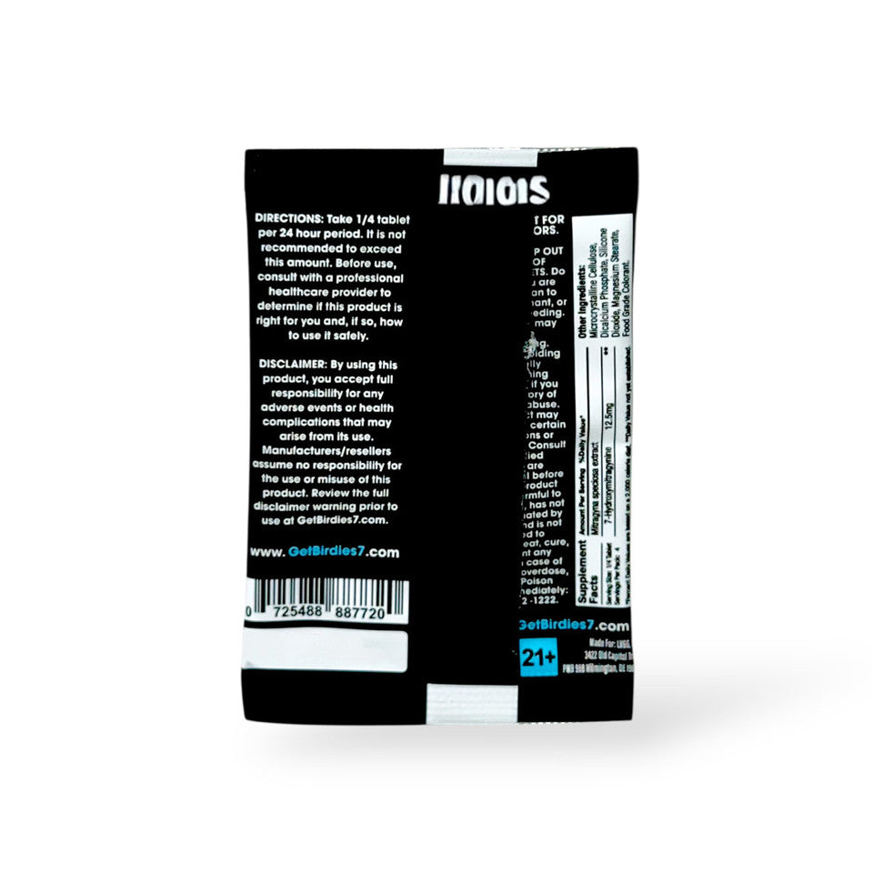 Birdies 7-Hydroxymitragynine Chewable Tablets Blue Jays Blue Razz 50mg Per Tablet