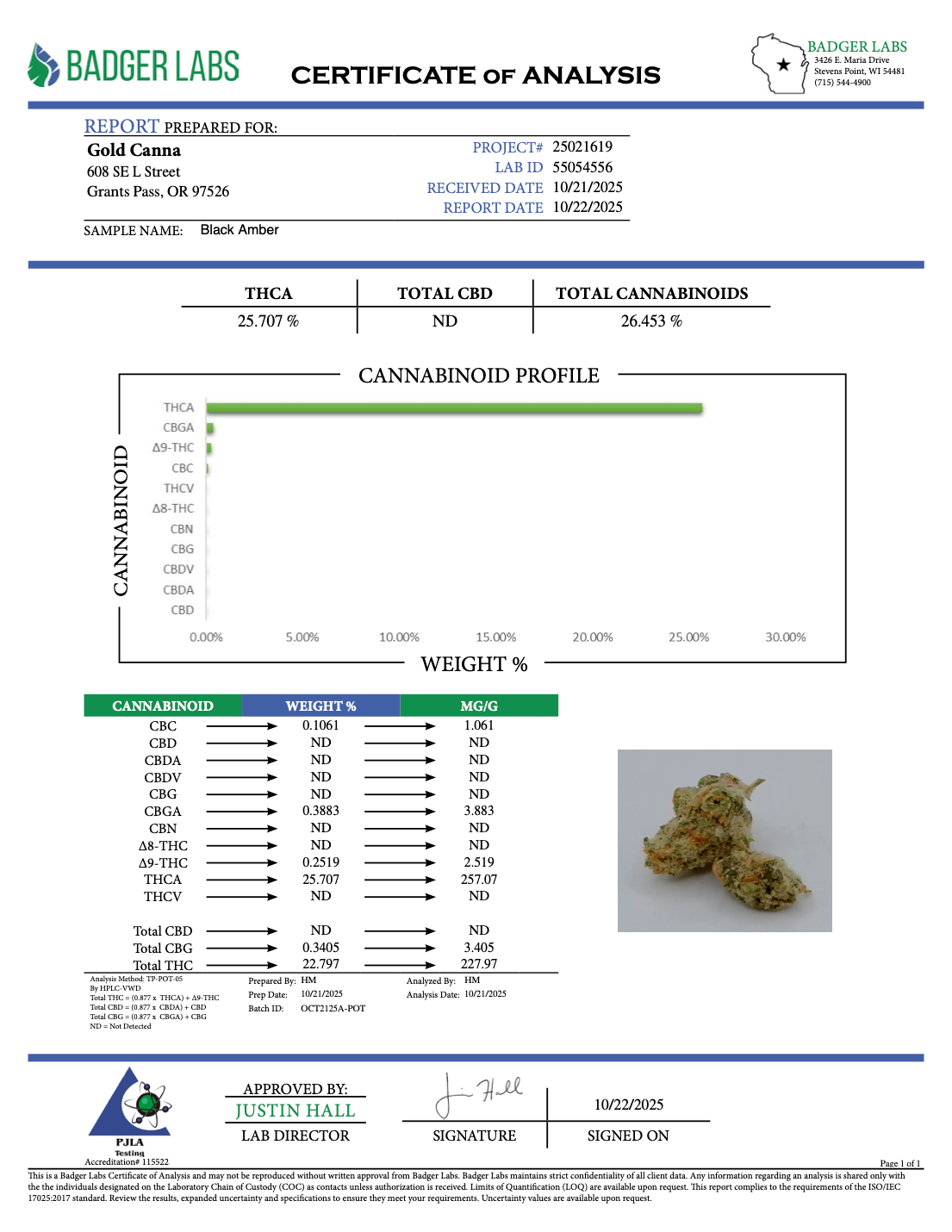 THCA Flower: Black Amber | Greenhouse Gold Nuggets