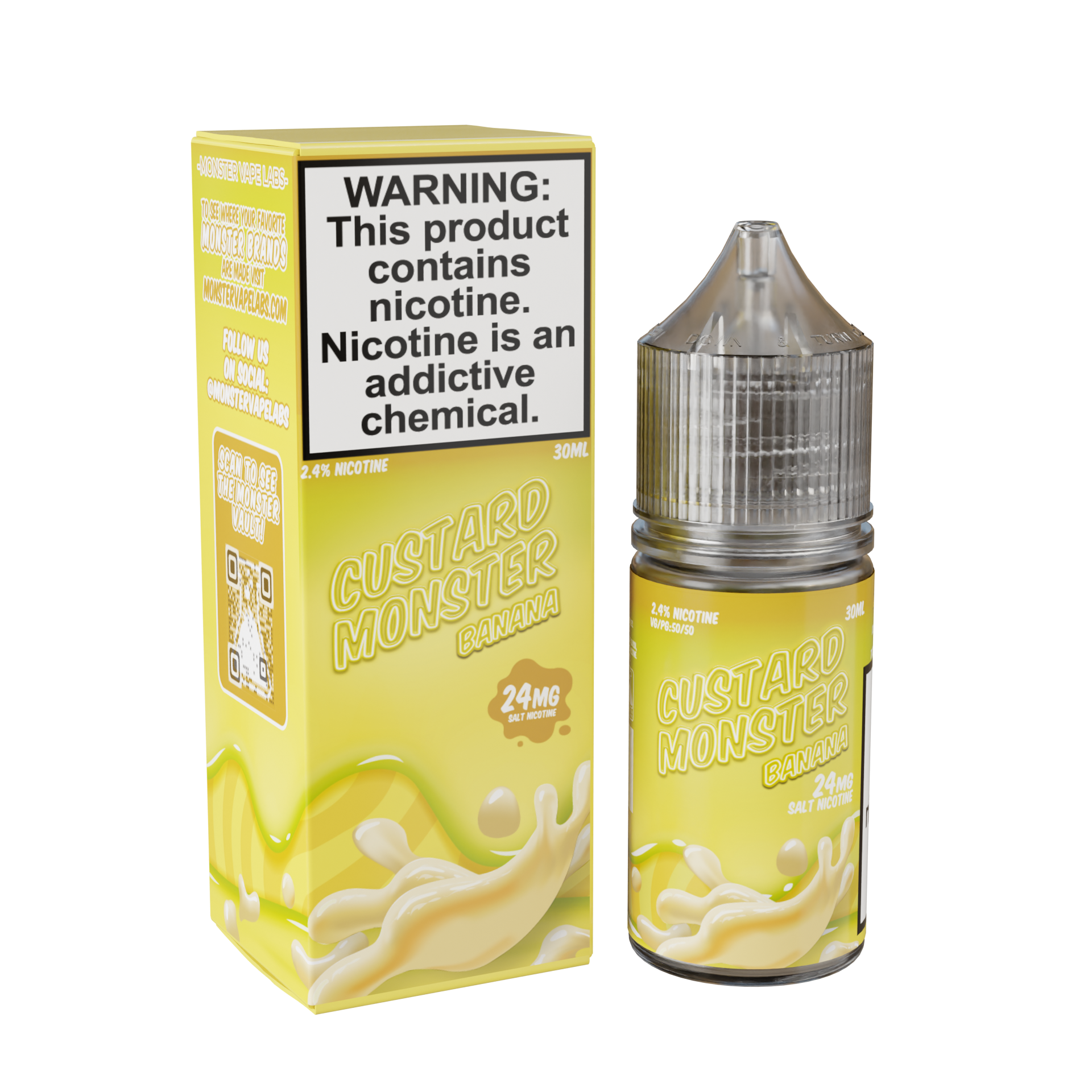 Custard Monster Salt – Banana 30ML Bottle – Creamy Banana Custard Nic Salt Vape Juice