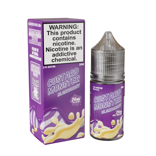 Custard Monster Salt – Blackberry 30ML Bottle – Blackberry Custard Nicotine Salt Vape Juice