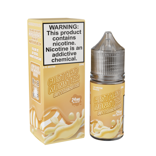 Custard Monster Salt – Butterscotch 30ML Bottle – Butterscotch Custard Nicotine Salt Vape Juice
