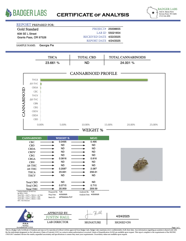THCA Flower: Georgia Pie | Greenhouse Gold Nuggets