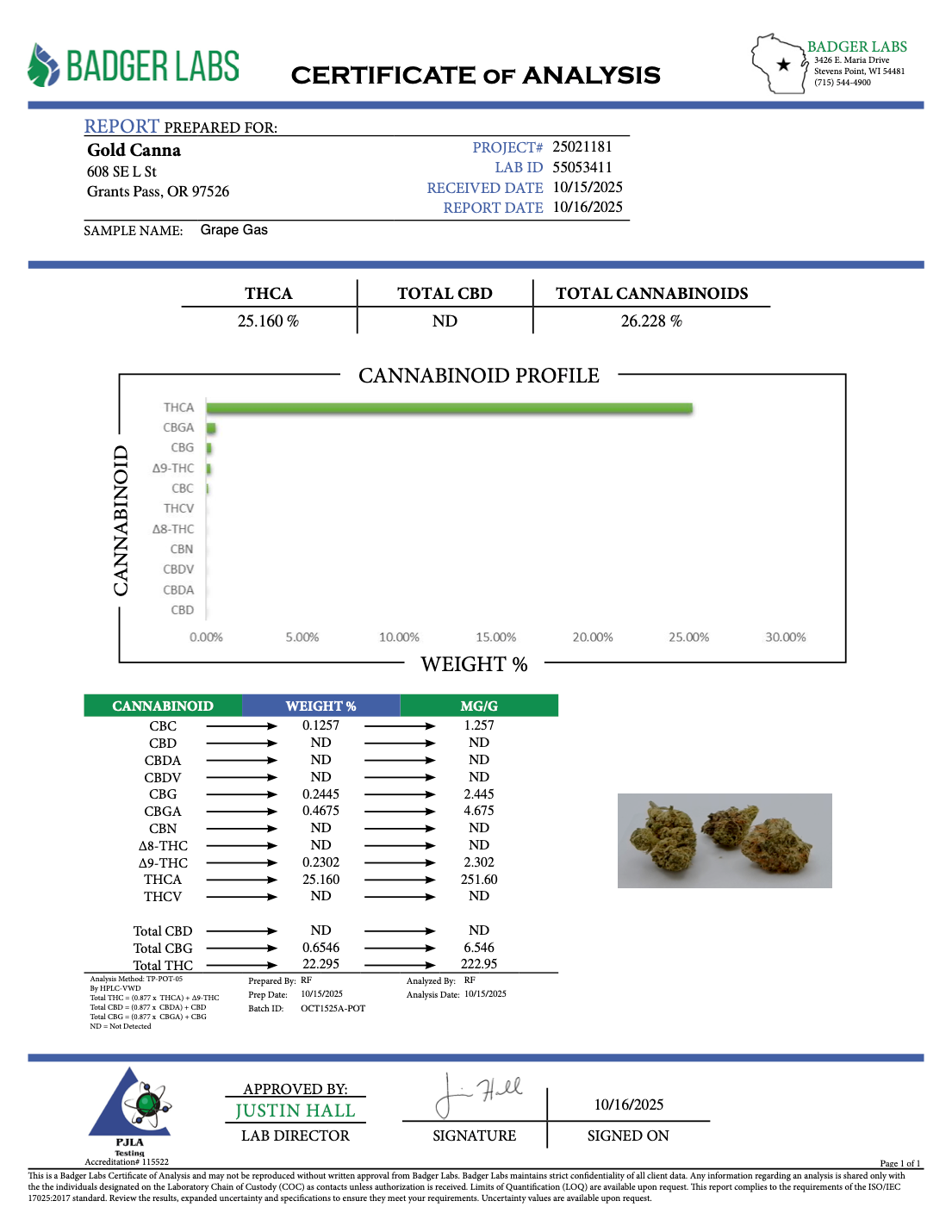 THCA Flower: Grape Gas | Indoor Gold Nuggets Exotic