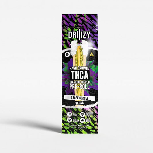Driiizy Hash Crowns THC-A Diamond Dipped Hash Filled Pre-rolls | 2 Gram | 1 Pack