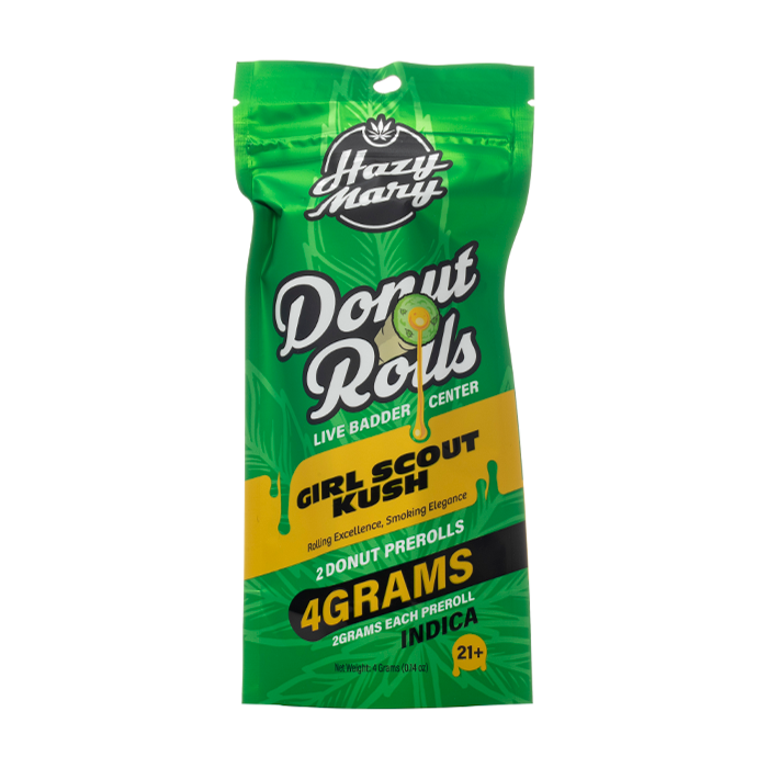 Hazy Mary Donut Rolls Live Badder Pre Rolls 4G Girl Scout Kush