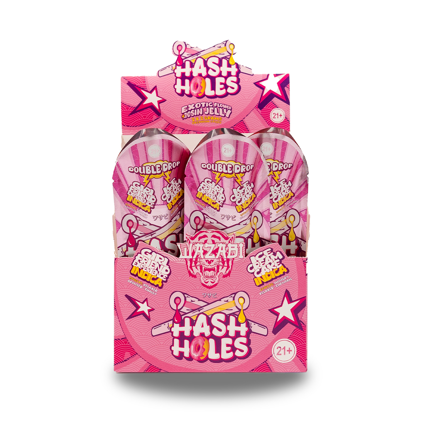 WAZABI EXOTICS 2G HASH HOLE DOUBLE DROP PREROLLS (THC-A) 2CT