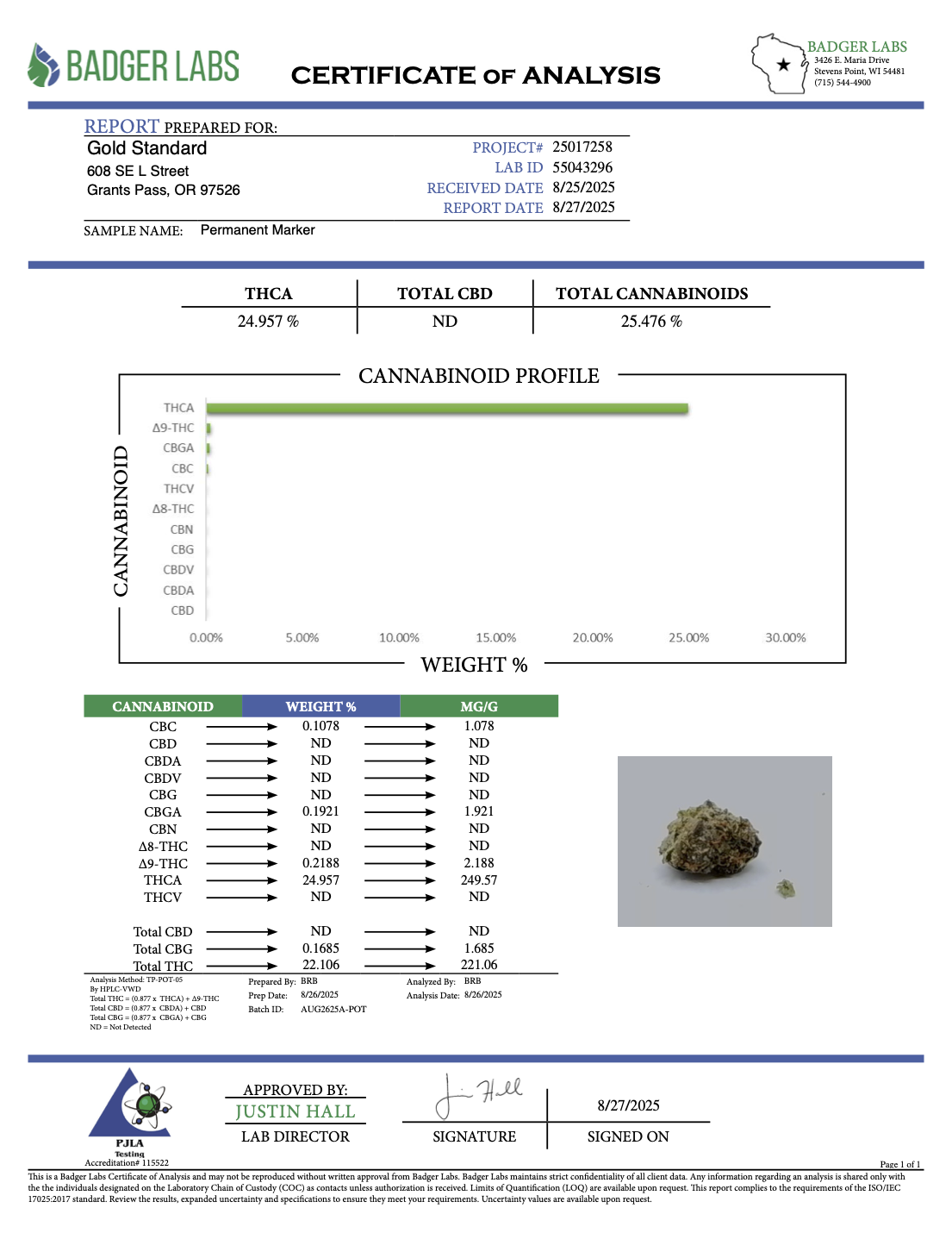 THCA Flower: Permanent Marker | Greenhouse Gold Nuggets