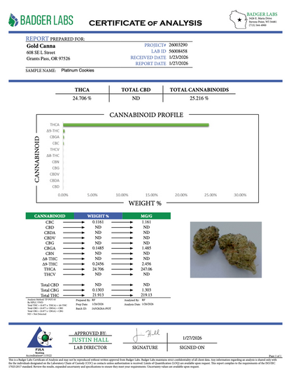 THCA Flower: Platinum Cookies | Sungrown Top Cut