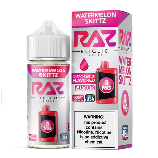  Pod Juice X RAZ Watermelon Skittz 100ML – Watermelon Hard Candy Vape Juice