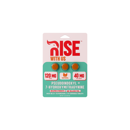 Rise Pseudo + 7-Hydroxy Chewable 40mg Tablets 3ct