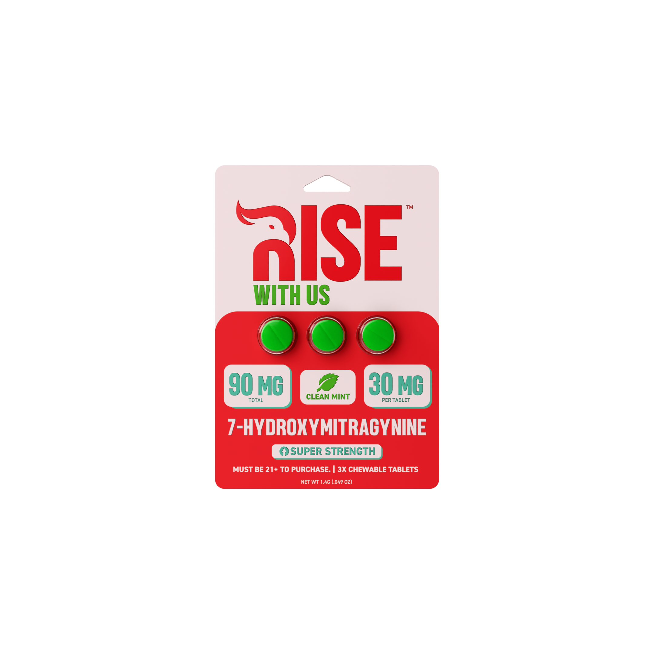 Rise 7-Hydroxymitragynine Chewable 30mg Per Tablet x3