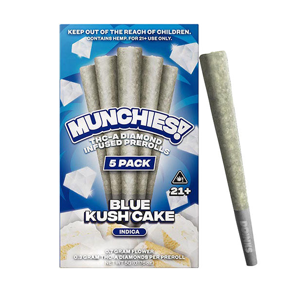 delta munchies 1g thca prerolls 5pk blue kush cake