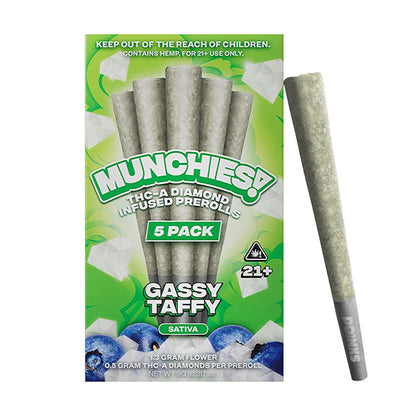 delta munchies 1g thca prerolls 5pk gassy taffy