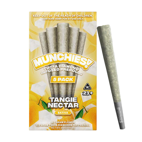 delta munchies 1g thca prerolls 5pk tangie nectar