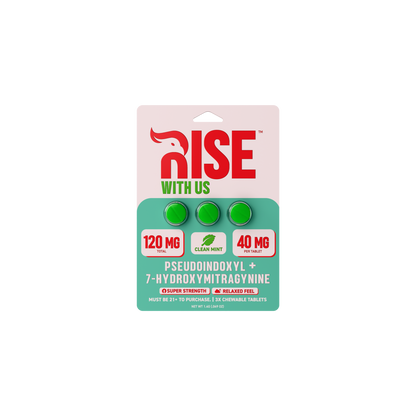 Rise Pseudo + 7-Hydroxy Chewable 40mg Tablets 3ct