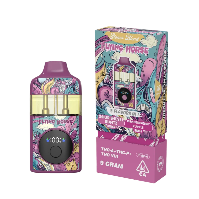 Flying Horse Stoner Blend Disposable (3 Flavors in 1 - 9 Grams) stoner/black Edition