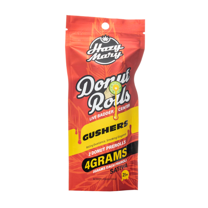 Hazy Mary Donut Rolls Live Badder Pre Rolls 4G - Gushers (Sativa)