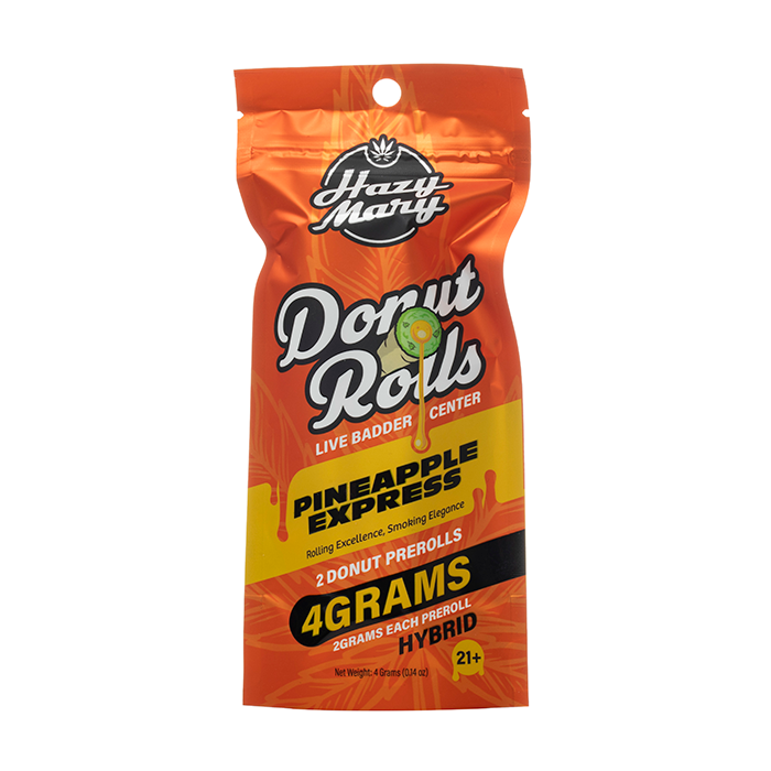 Hazy Mary Donut Rolls Live Badder Pre Rolls 4G - Pineapple Express